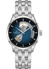 Hamilton JAZZMASTER open heart automatico blu degrade' H32675140