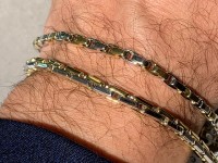 Bracciale in oro bianco e giallo 750/ pinzata