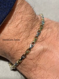 Bracciale in oro bianco e giallo 750/ pinzata